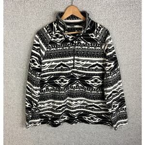 Eddie Bauer Aztec Fleece Pullover Womens XXL 1/4 Zip EUC Cozycore Cabincore